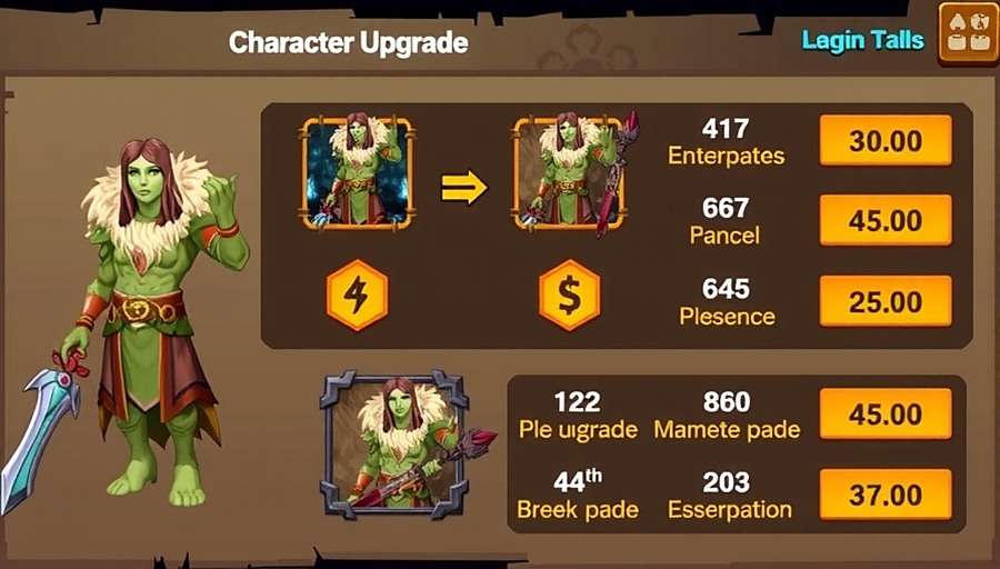 Cumin Legends Spice Heroes character upgrade screen showing various progression options