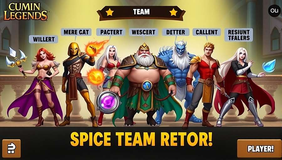 Cumin Legends Spice Heroes advanced team setup showing optimal character placement and synergies